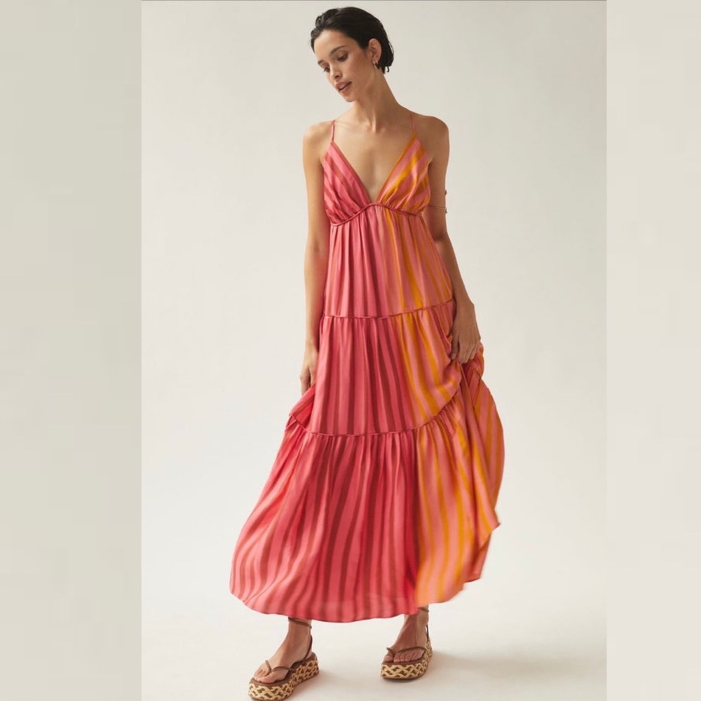 FARM Rio Pink and Orange Maxi Dress